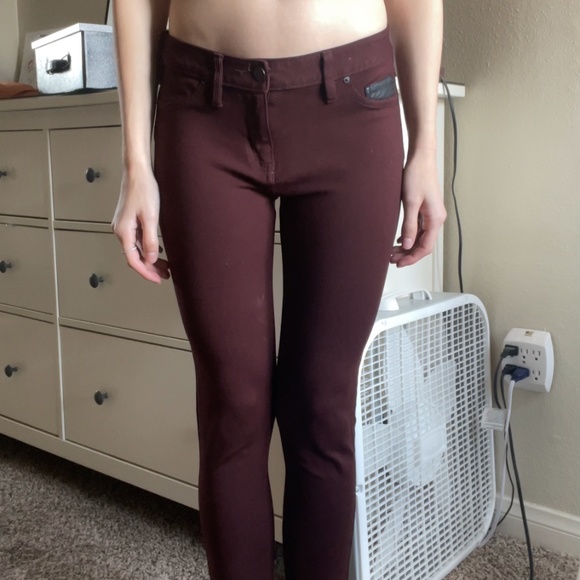 Burgundy Calvin Klein Jean Leggings - Picture 1 of 2